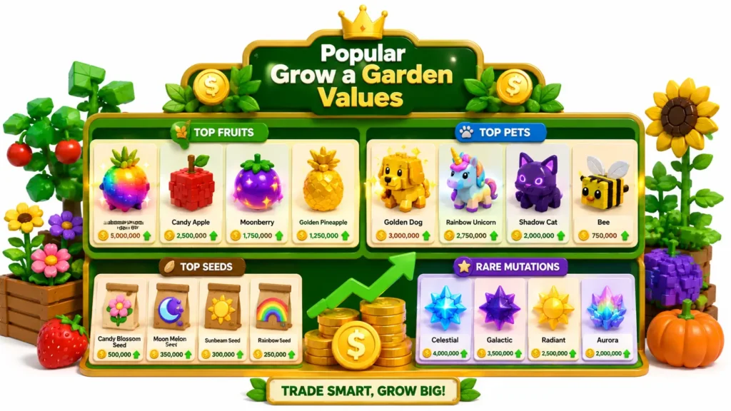 Popular Grow a Garden Values Right Now